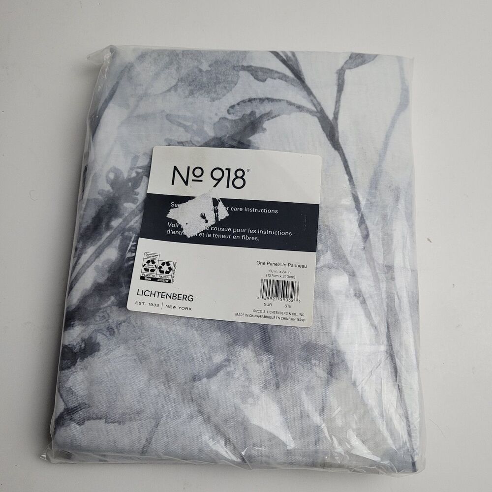 NEW No. 918 Lichtenberg Rod Pocket Single Curtain Panel Color Steel 50 x 84 #BT1